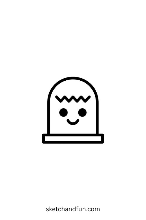 Best Halloween Drawing, Tombstone with Smile