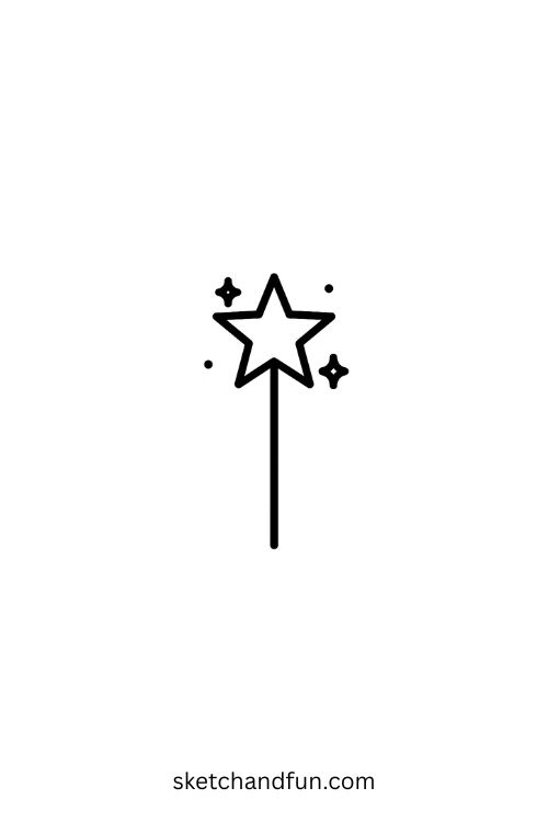 Witch’s Magic Wand, Halloween Drawing ideas