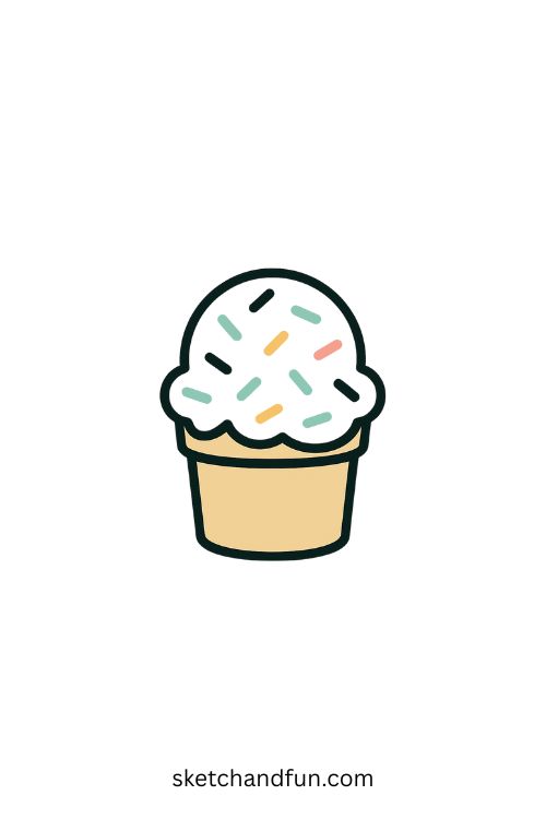Birthday Cake Ice Cream Drawing