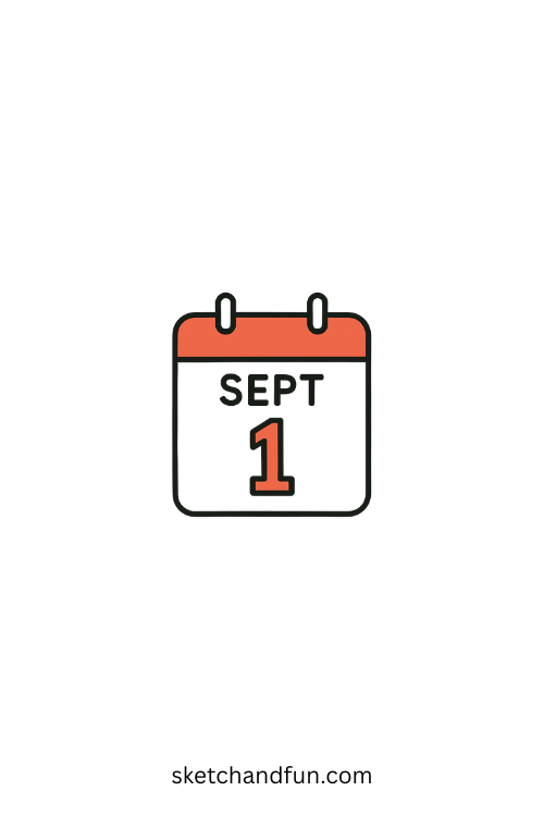 Calendar Page Back To School Drawing