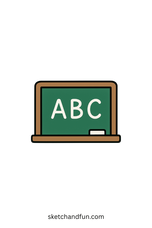 Easy Back To School Drawing, Chalkboard with ABC