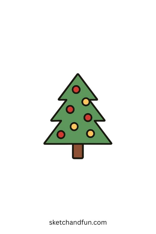 Cute Christmas Tree Drawing