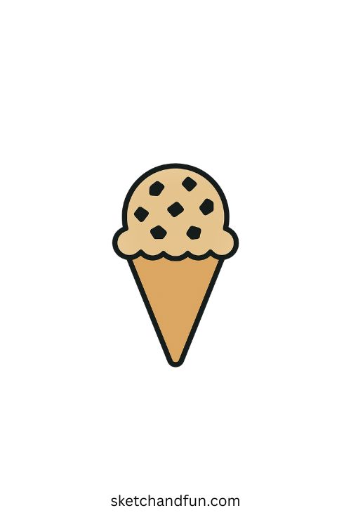 Cookie Dough Ice Cream Drawing