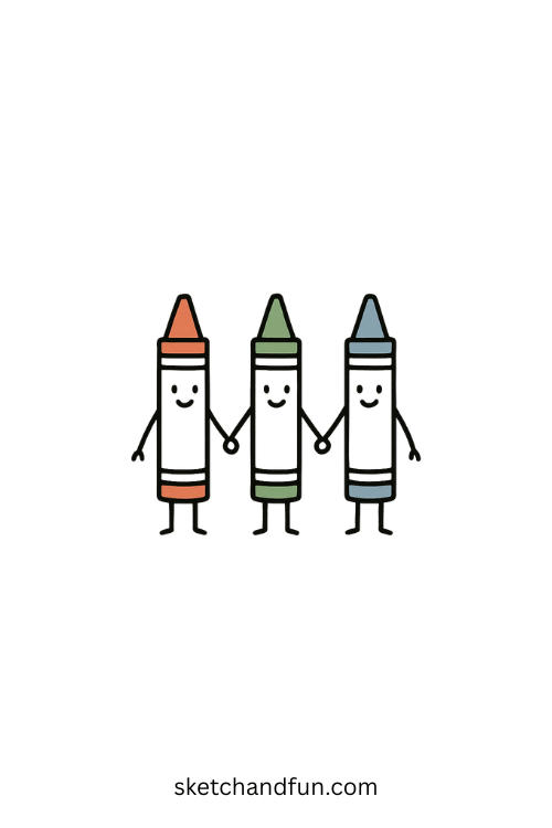 Back To School Drawing, Crayon Family