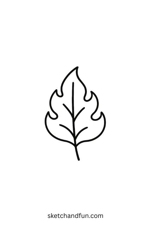 Cute Leaf Drawing, Curly Leaves