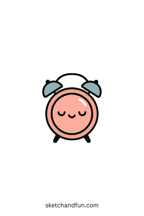 Cute Back To School Drawing Easy, Alarm Clock