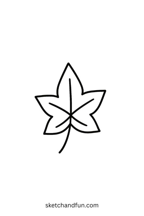 Easy Cute Leaf Drawing, Ivy Leaf