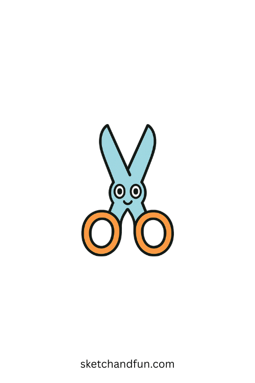 Back To School Drawing, Cute Scissors