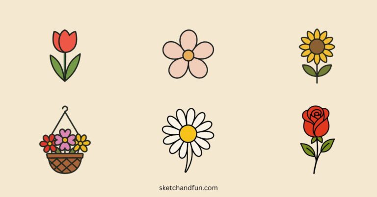 20+ Easy Cute Flower Drawing Ideas