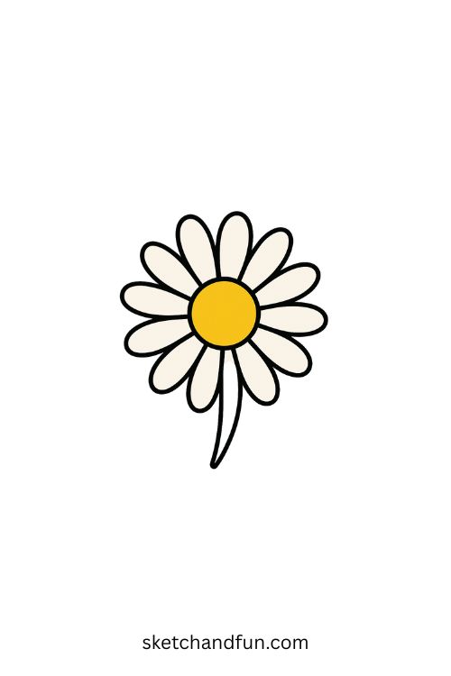 Easy Daisy Drawing