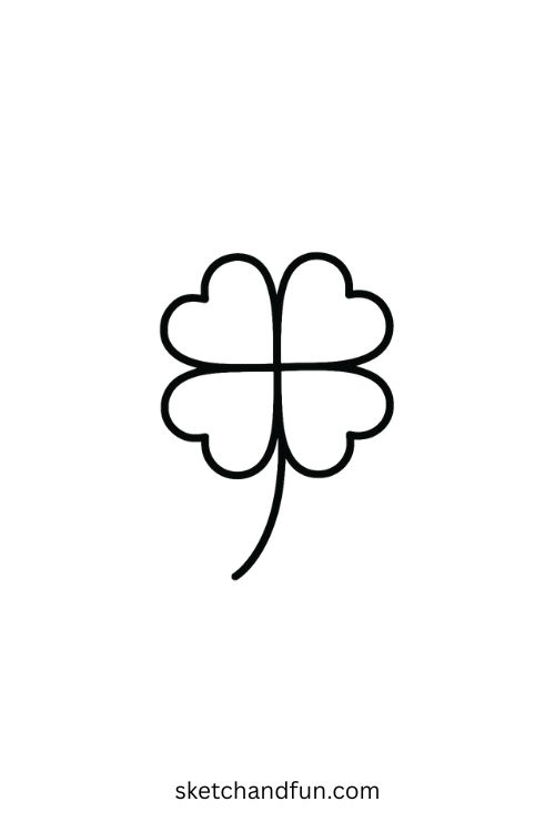 Easy Leaf Drawing, Four-leaf Clover