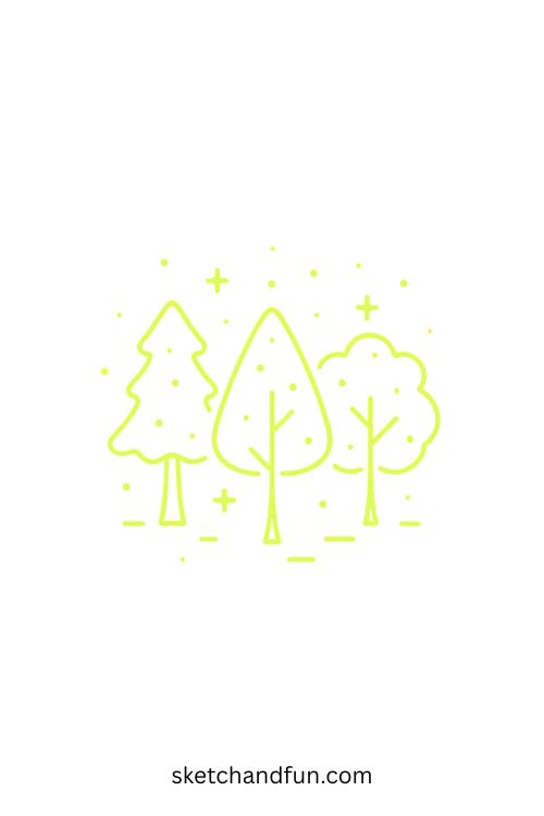 Glowing Trees Drawing
