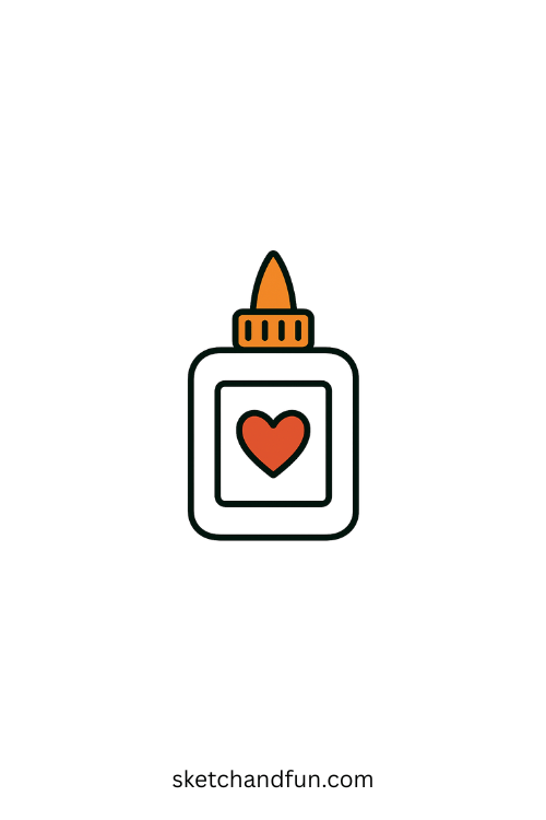 Back To School Drawing Cute Easy, Glue Bottle Buddy