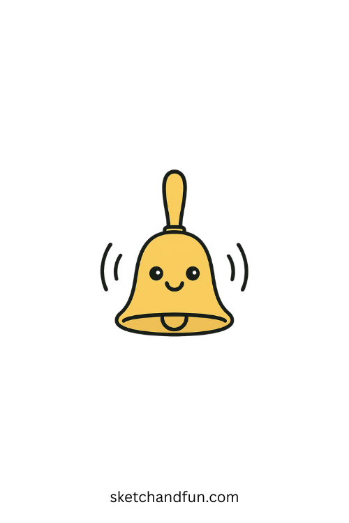 Back To School Drawing Easy, Happy Bell