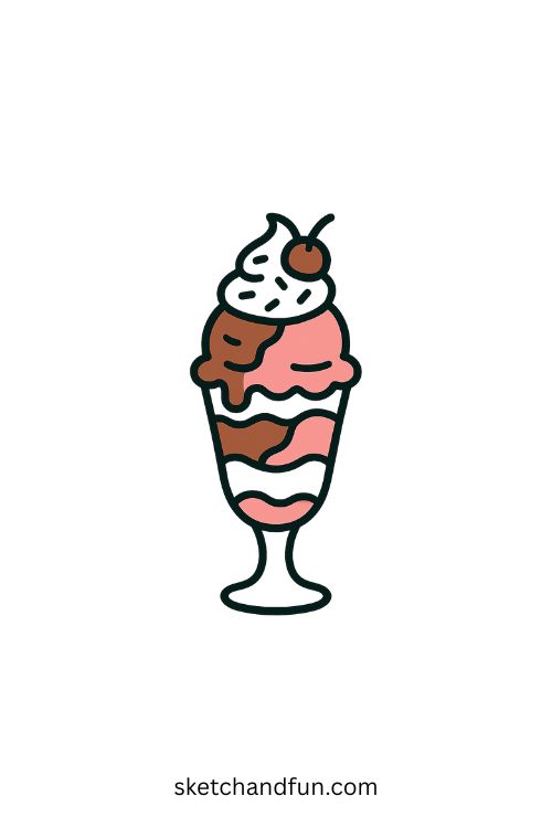 Ice Cream Sundae Drawing