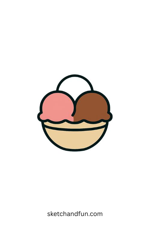 Neapolitan Ice Cream Bowl Ice Cream Drawing