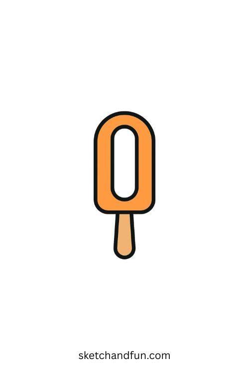 Orange Creamsicle Ice Cream Drawing