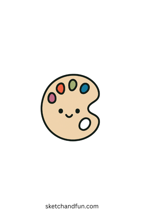 Cute Back To School Drawing Easy, Paint Palette Pal