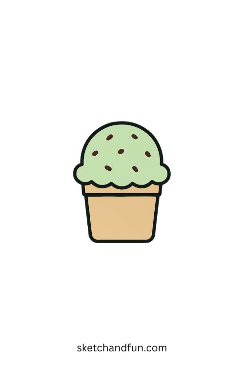 Pistachio Ice Cream Cup Ice Cream Drawing