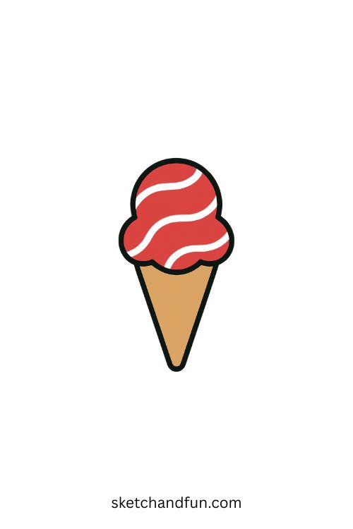 Red Velvet Ice Cream Drawing