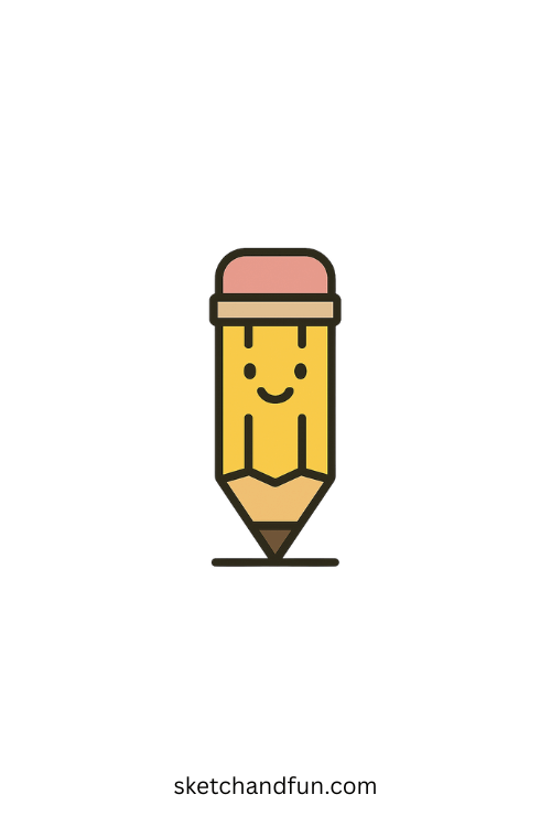 Smiling Pencil Back To School Drawing