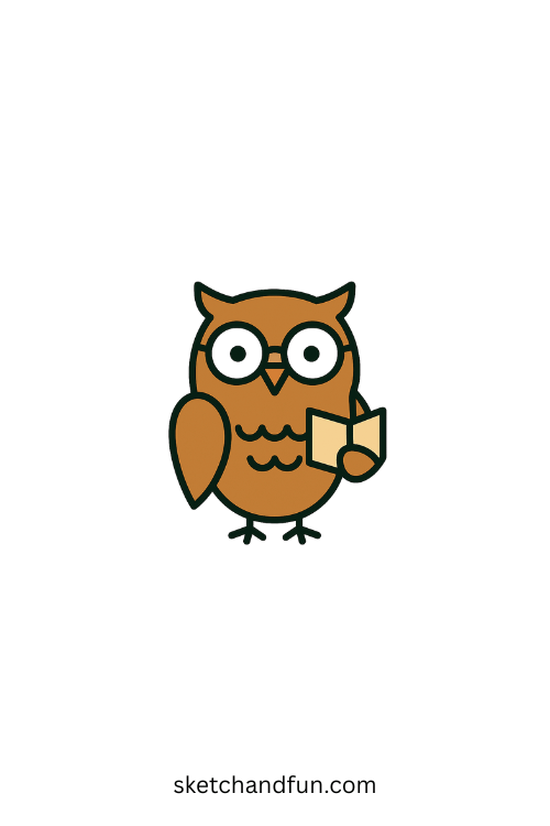 Simple Welcome Back To School Drawing, Teacher Owl