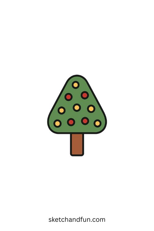 Tree with Polka Dot Patterns Drawing