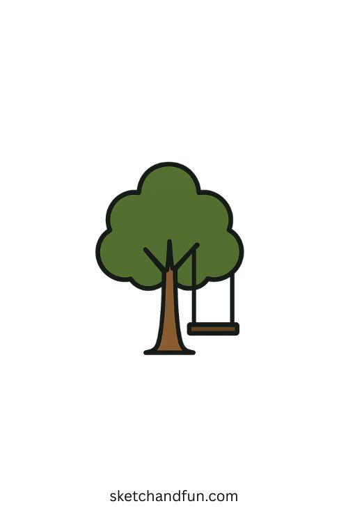 Tree with Swing Drawing