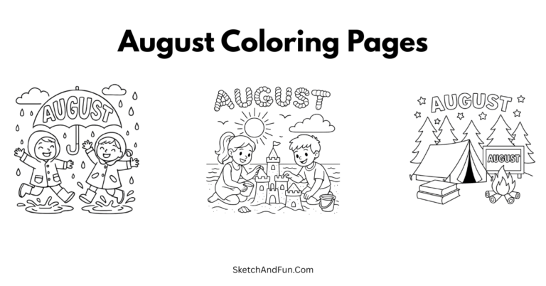 August Coloring Pages For Kids