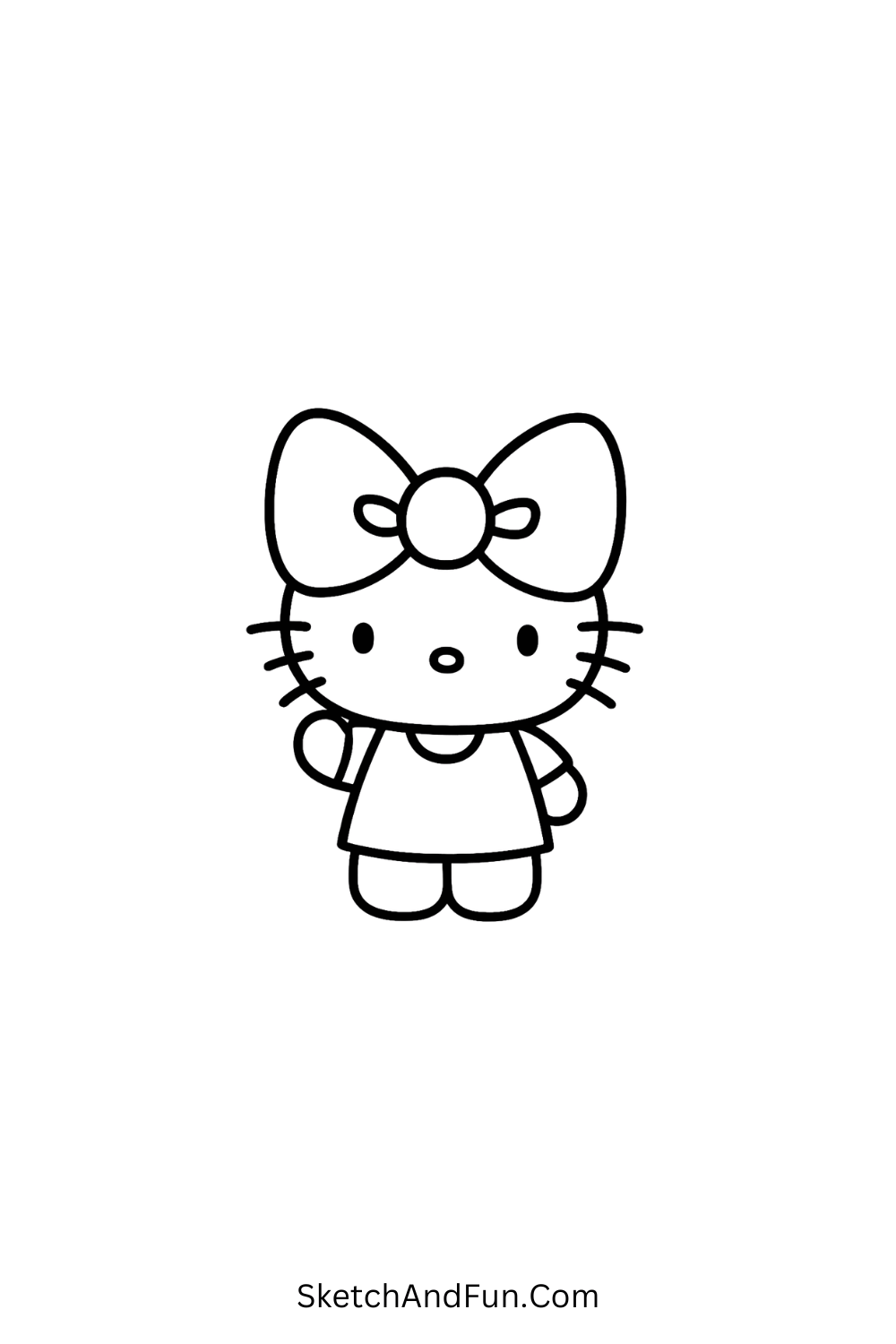 Easy Hello Kitty design with oversized bow – simple kawaii illustration for Hello Kitty lovers