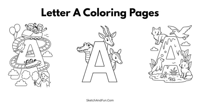 Letter A Coloring Pages For Kids