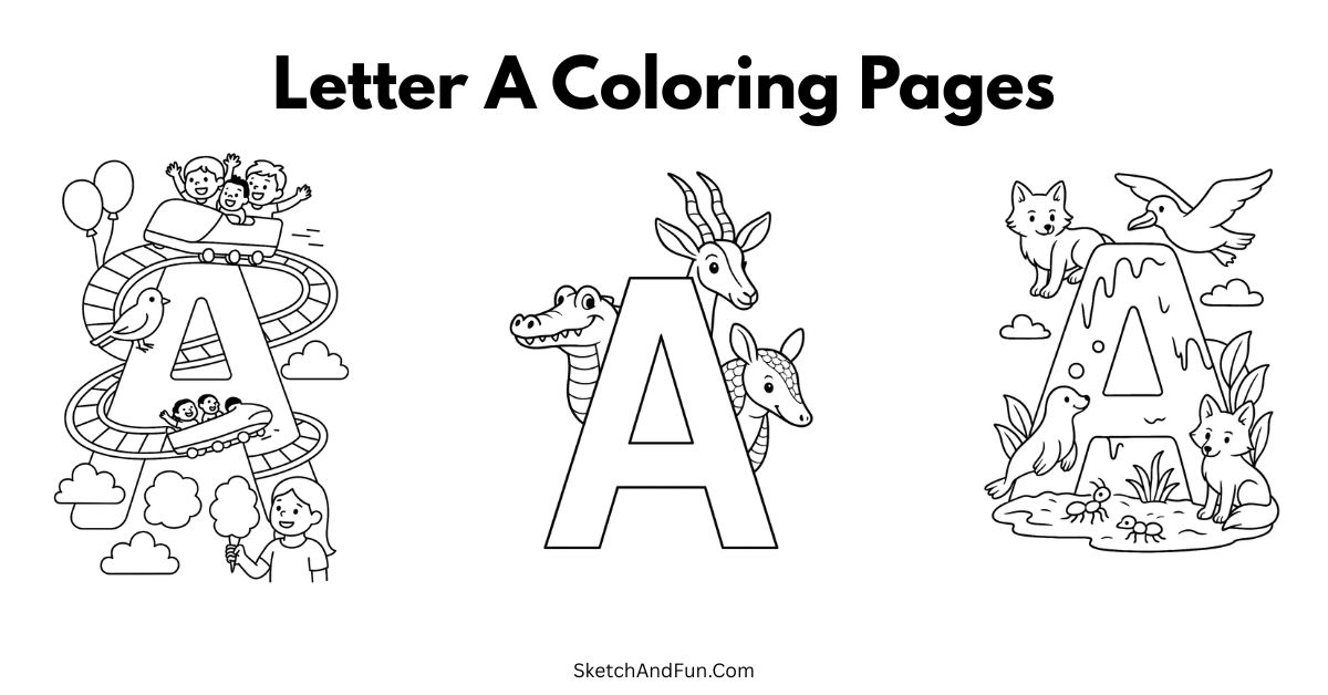 Letter A Coloring Pages For Kids