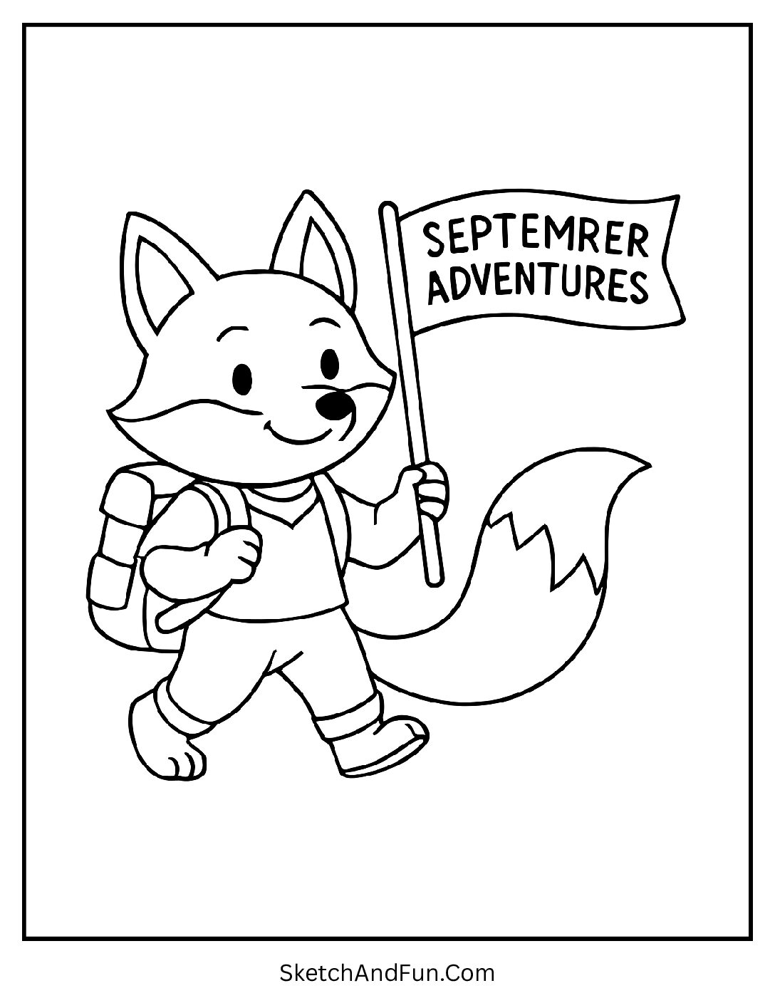 September Fox Explorer Coloring Page 1 pdf
