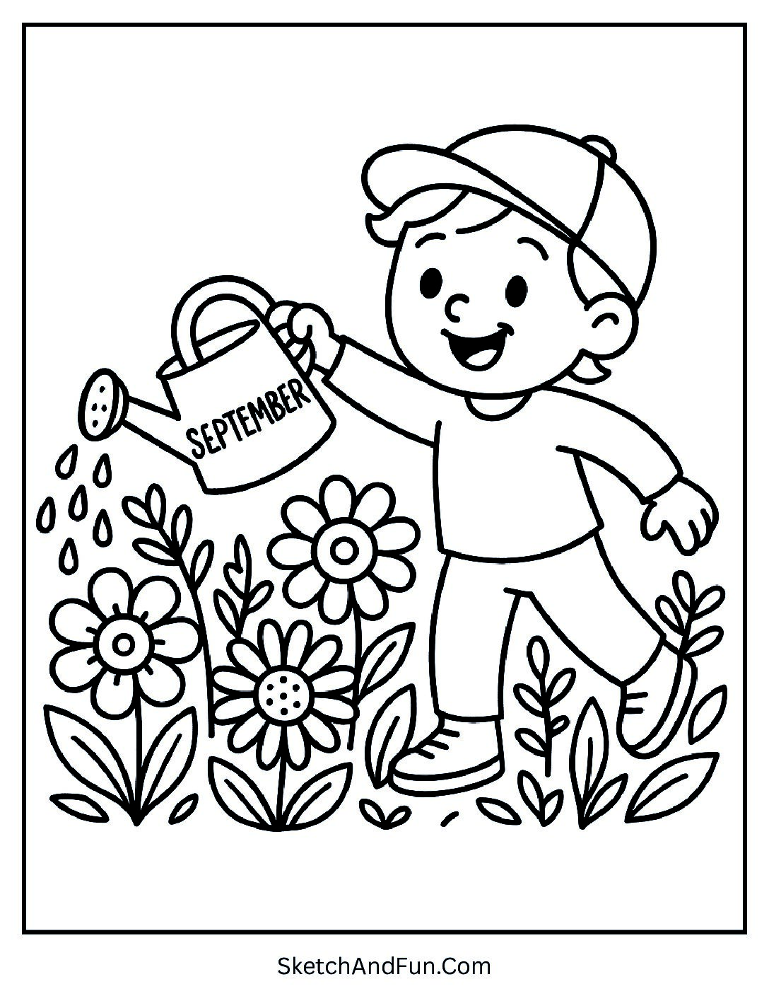 September Garden Fun Coloring Page 1 pdf