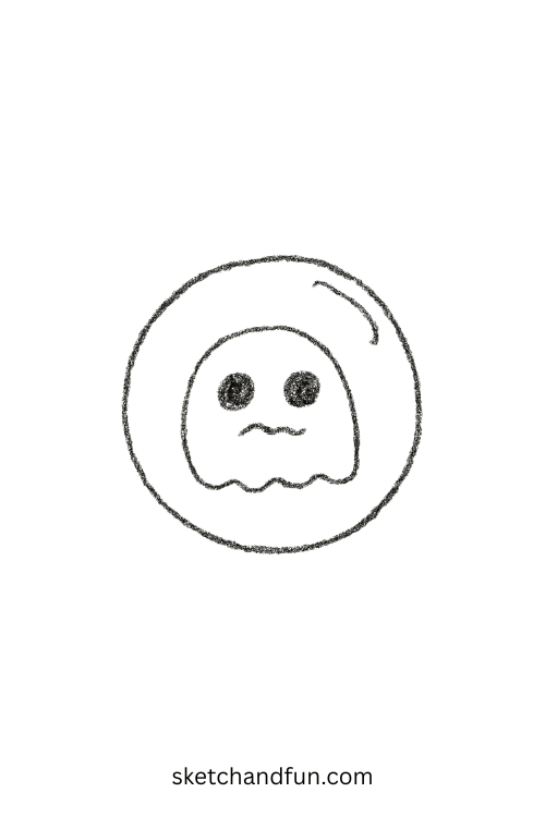 Soft ghost inside bubble, great for baby ghost drawing ideas