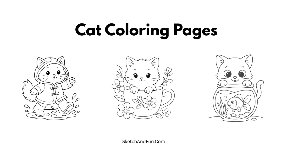 Free Cat Coloring Pages For Kids