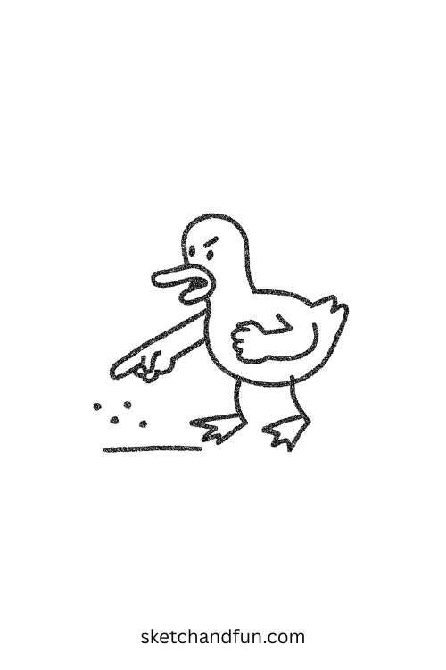 Duck with strong human arms, featured in goofy ahh art for kids