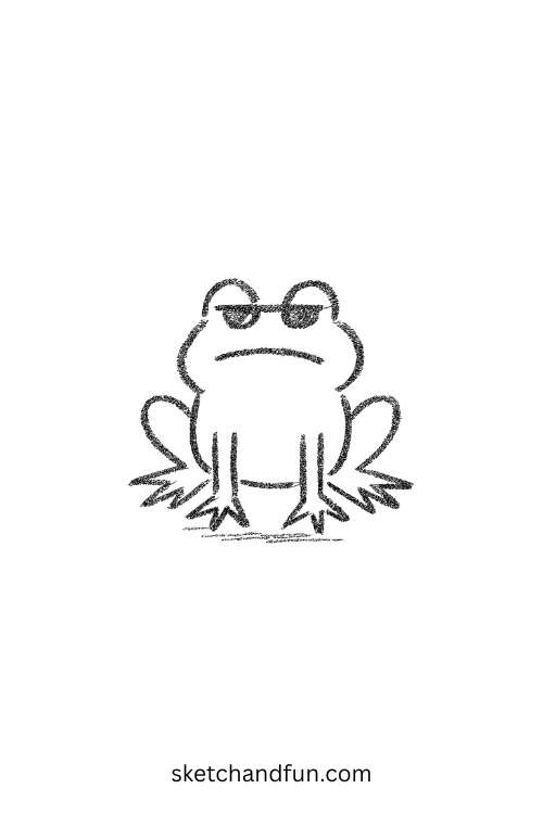 Cool frog with small sunglasses on lily pad โ silly drawing prompt thatโs totally chill