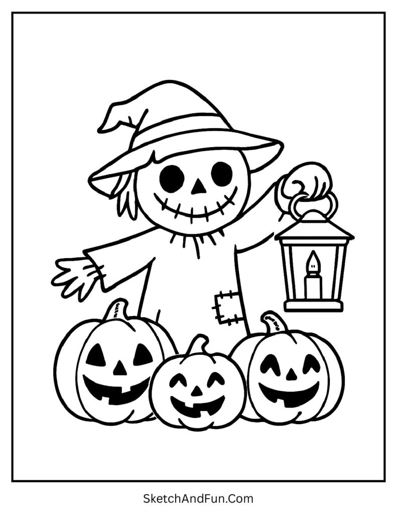 Lantern glow design from scarecrow coloring pages pdf