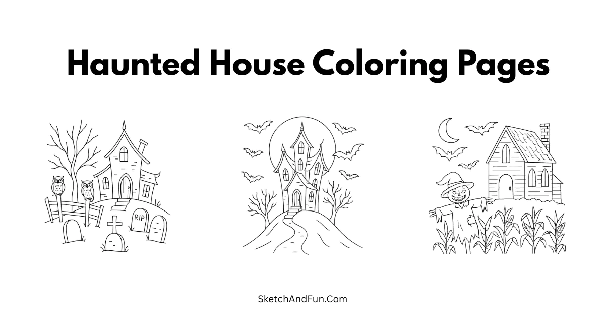 Haunted House Coloring Pages For Kids