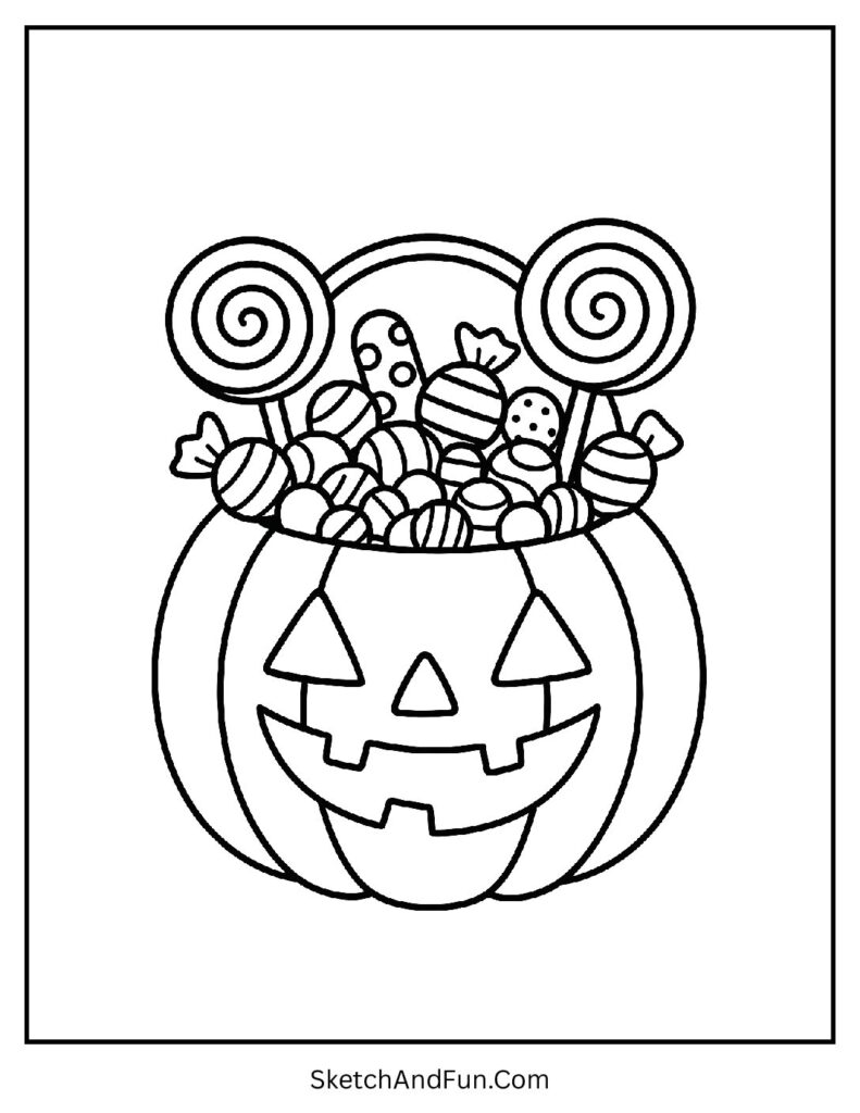 Candy bucket pumpkin design inspired by jack o lantern coloring pages favorites