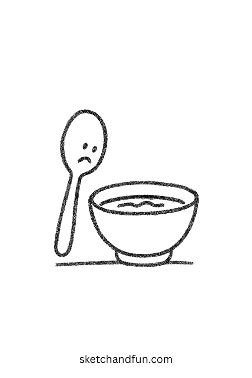 Spoon gazing into soup confused, source of deep goofy ahh art inspiration