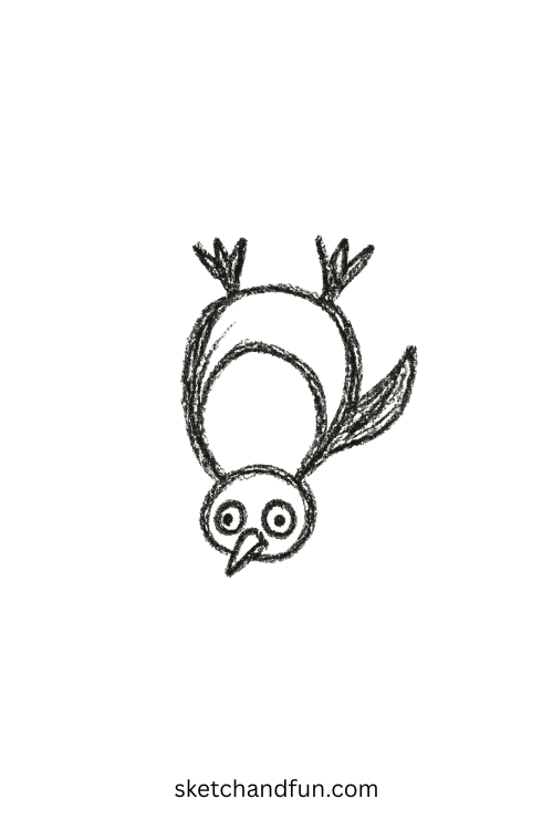 Penguin walking on its head in snow โ fits goofy sketches easy and fun for winter