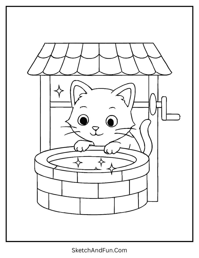 Curious kitten by sparkling well for sweet pet cat coloring pages printable wonder.