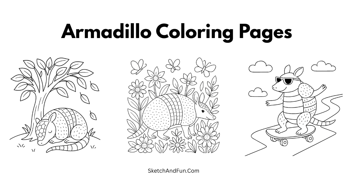 Free Armadillo Coloring Pages For Kids