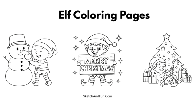 Free Elf Coloring Pages For Kids