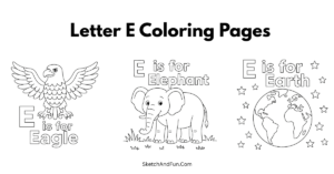 Free Letter E Coloring Pages For Kids