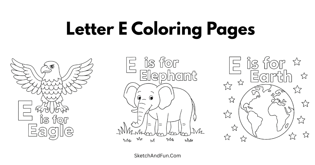 Free Letter E Coloring Pages For Kids