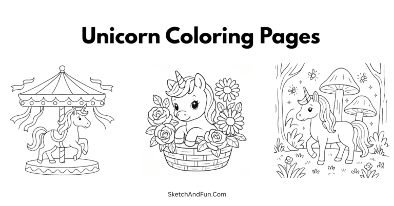 Unicorn Coloring Pages For Kids
