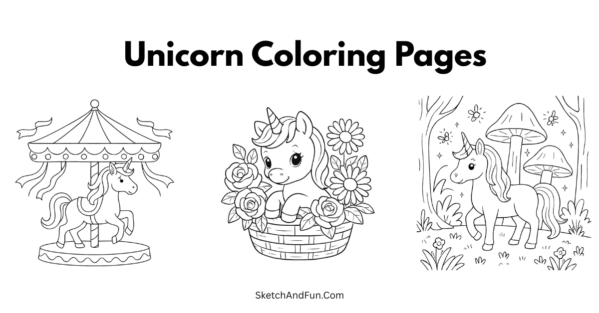 Unicorn Coloring Pages For Kids